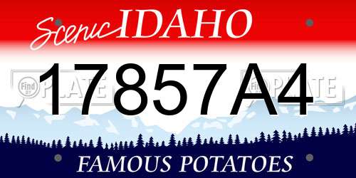 17857A4 Idaho License Plate