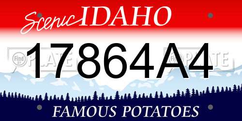 17864A4 Idaho License Plate