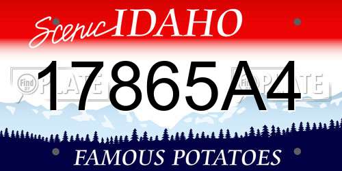 17865A4 Idaho License Plate