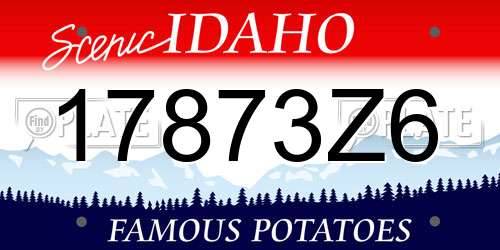 17873Z6 Idaho License Plate