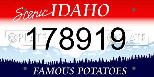 178919 Idaho License Plate