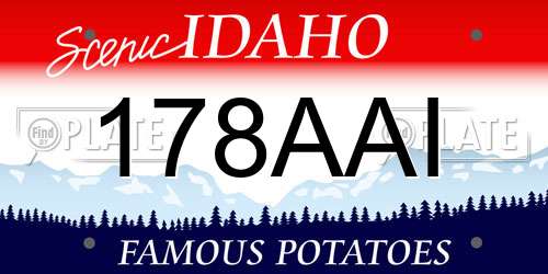178AAI Idaho License Plate