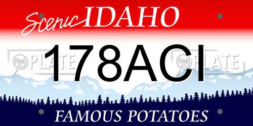 178ACI Idaho License Plate