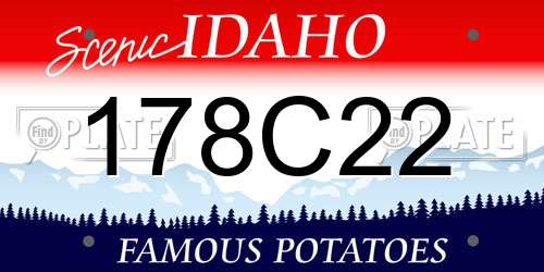 178C22 Idaho License Plate