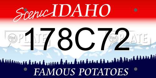 178C72 Idaho License Plate