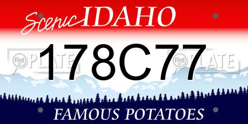 178C77 Idaho License Plate