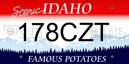 178CZT Idaho License Plate