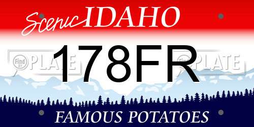 178FR Idaho License Plate