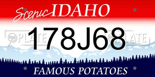 178J68 Idaho License Plate