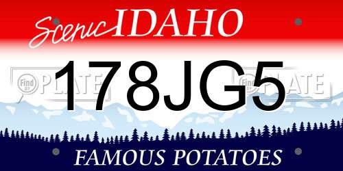 178JG5 Idaho License Plate