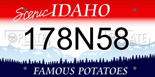 178N58 Idaho License Plate