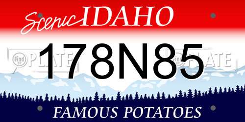 178N85 Idaho License Plate
