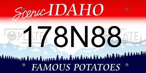 178N88 Idaho License Plate