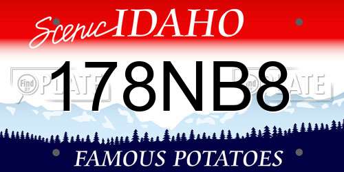 178NB8 Idaho License Plate