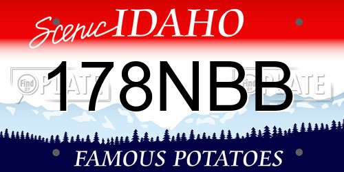 178NBB Idaho License Plate