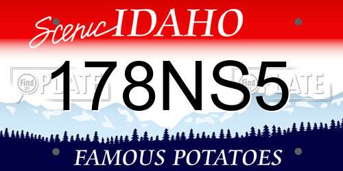 178NS5 Idaho License Plate
