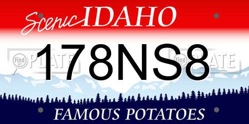 178NS8 Idaho License Plate