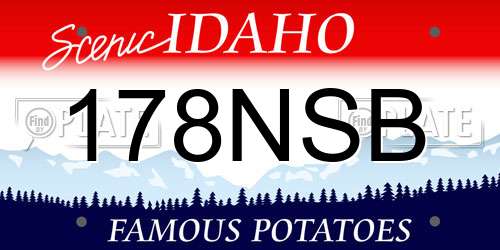 178NSB Idaho License Plate