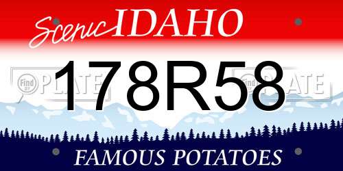 178R58 Idaho License Plate