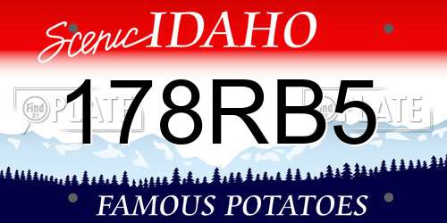 178RB5 Idaho License Plate