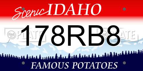 178RB8 Idaho License Plate