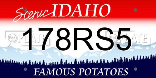 178RS5 Idaho License Plate