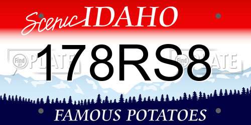 178RS8 Idaho License Plate