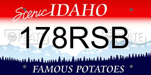 178RSB Idaho License Plate