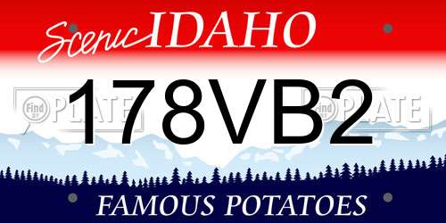 178VB2 Idaho License Plate