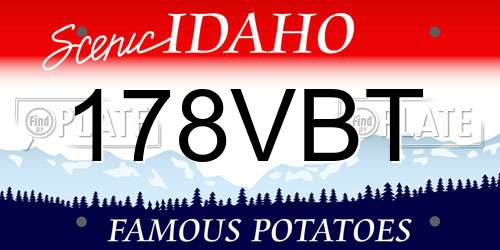 178VBT Idaho License Plate