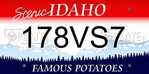 178VS7 Idaho License Plate