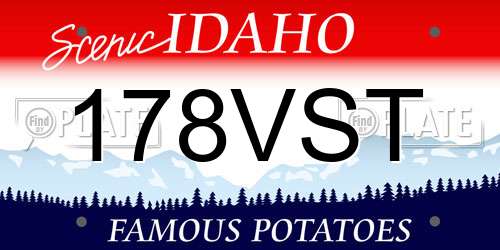 178VST Idaho License Plate