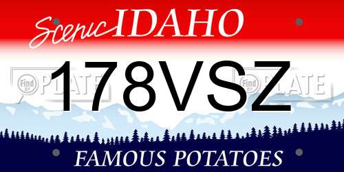 178VSZ Idaho License Plate