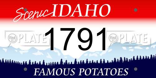 1791 Idaho License Plate