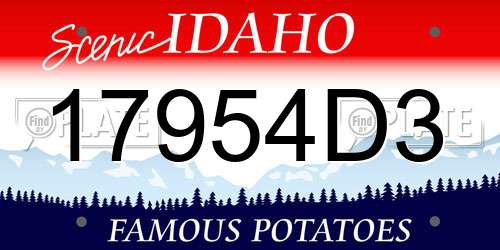 17954D3 Idaho License Plate
