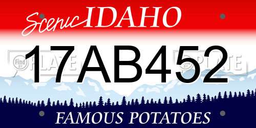 17AB452 Idaho License Plate