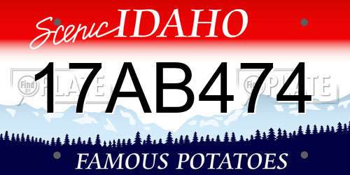 17AB474 Idaho License Plate