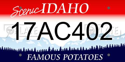 17AC402 Idaho License Plate