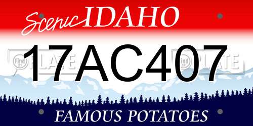 17AC407 Idaho License Plate