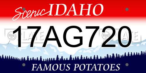 17AG720 Idaho License Plate