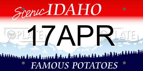 17APR Idaho License Plate