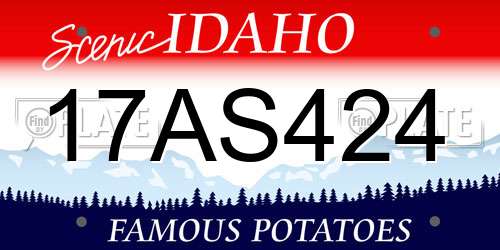 17AS424 Idaho License Plate