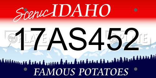 17AS452 Idaho License Plate