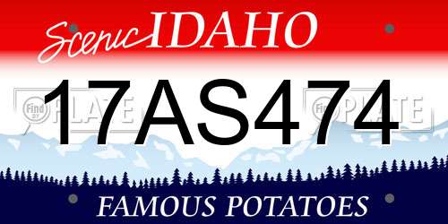 17AS474 Idaho License Plate