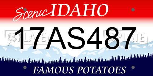 17AS487 Idaho License Plate