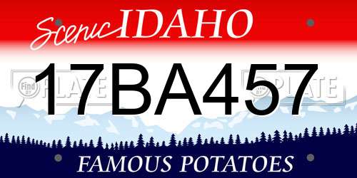 17BA457 Idaho License Plate