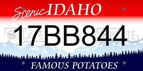 17BB844 Idaho License Plate