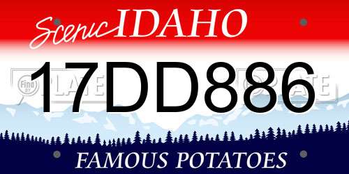17DD886 Idaho License Plate