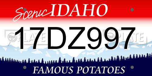 17DZ997 Idaho License Plate