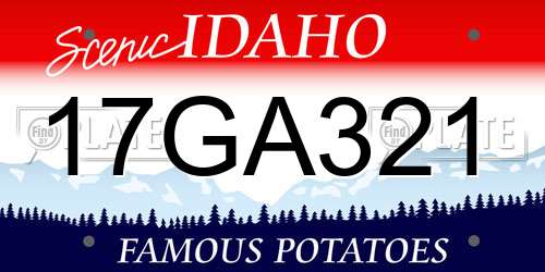 17GA321 Idaho License Plate